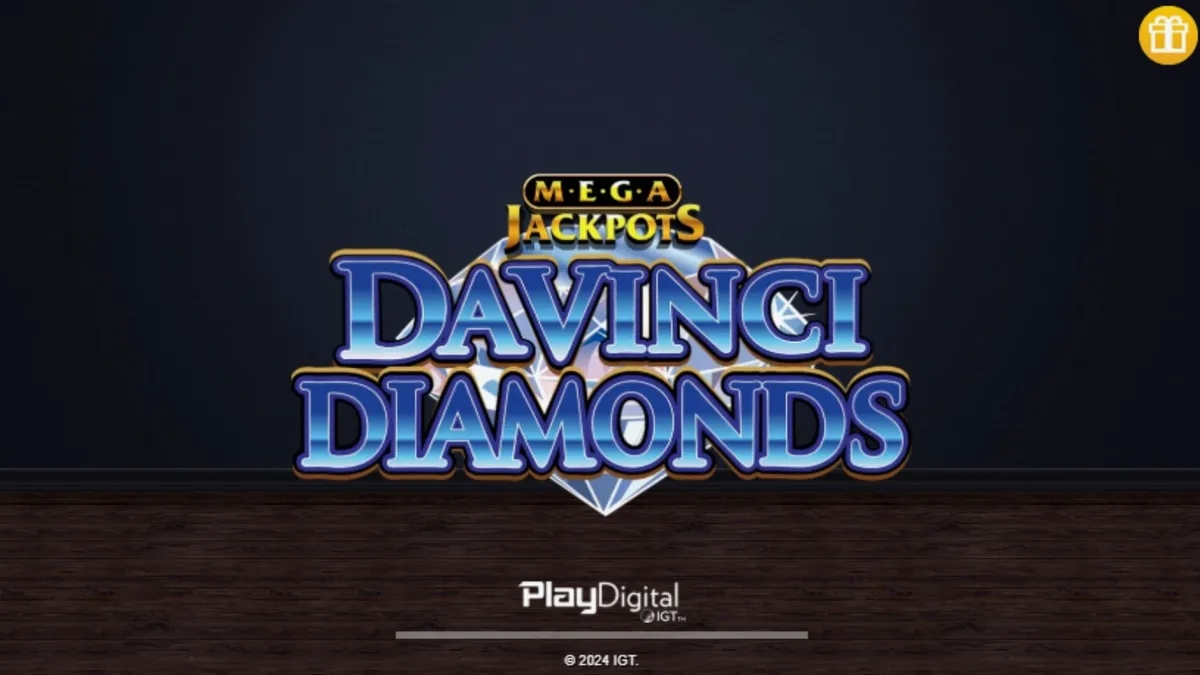 Interface do jogo Mega Jackpot DaVinci Diamonds em um smartphone moderno